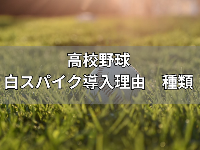 高校野球　白スパイク導入理由　種類